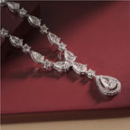 Pear And Round Diamond Mesmerising Floral Fashion Necklace