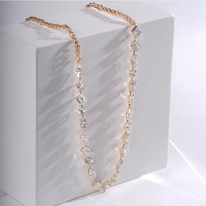 11ctw Multi-Cut Moissanite Diamond Necklace in 10K | E-F Color | VVS- VS Clarity | Rose Gold 10K | IGI Certified