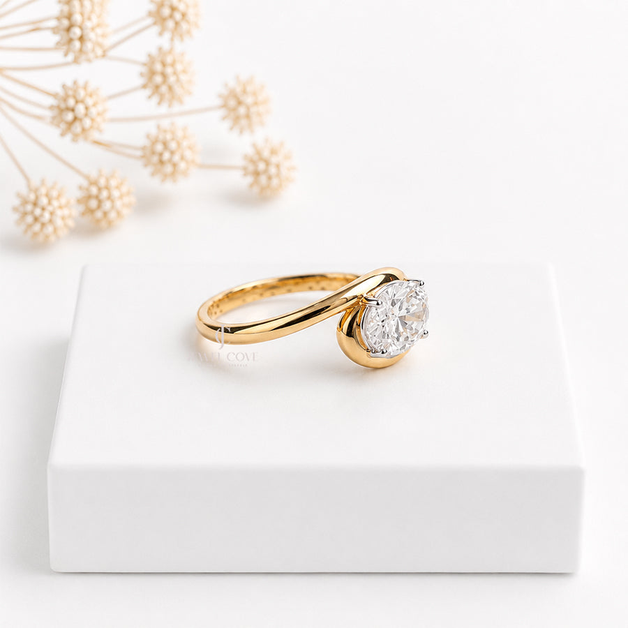 1 CT Oval IGI Certified Lab Grown Diamond Split Shank Ring | IGI Certified