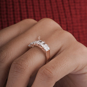2.30 CT Radiant Moissanite Six Stone Halia Wedding Band | IGI Certified | E-F Color | VVS- VS Clarity. Ethical &amp; elegant.