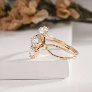 Three Stone 0.70ctw Round Lab Grown Diamond Band | IGI Certified | E-F Color | VVS- VS