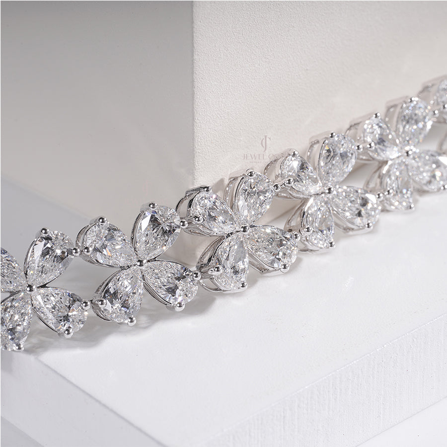 Delicate Pear Diamond Bracelet Woman’s Wrist – Minimalist Jewelry Style