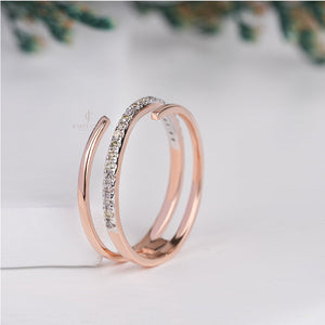 Stylish Spiral Round Lab Grown Band | IGI Certified | E-F Color | VVS- VS Clarity