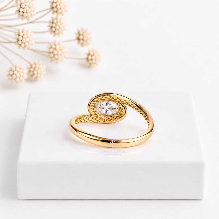 1 CT Oval IGI Certified Lab Grown Diamond Split Shank Ring | IGI Certified