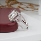 Emerald And Round Diamond Emerson Engagement Ring