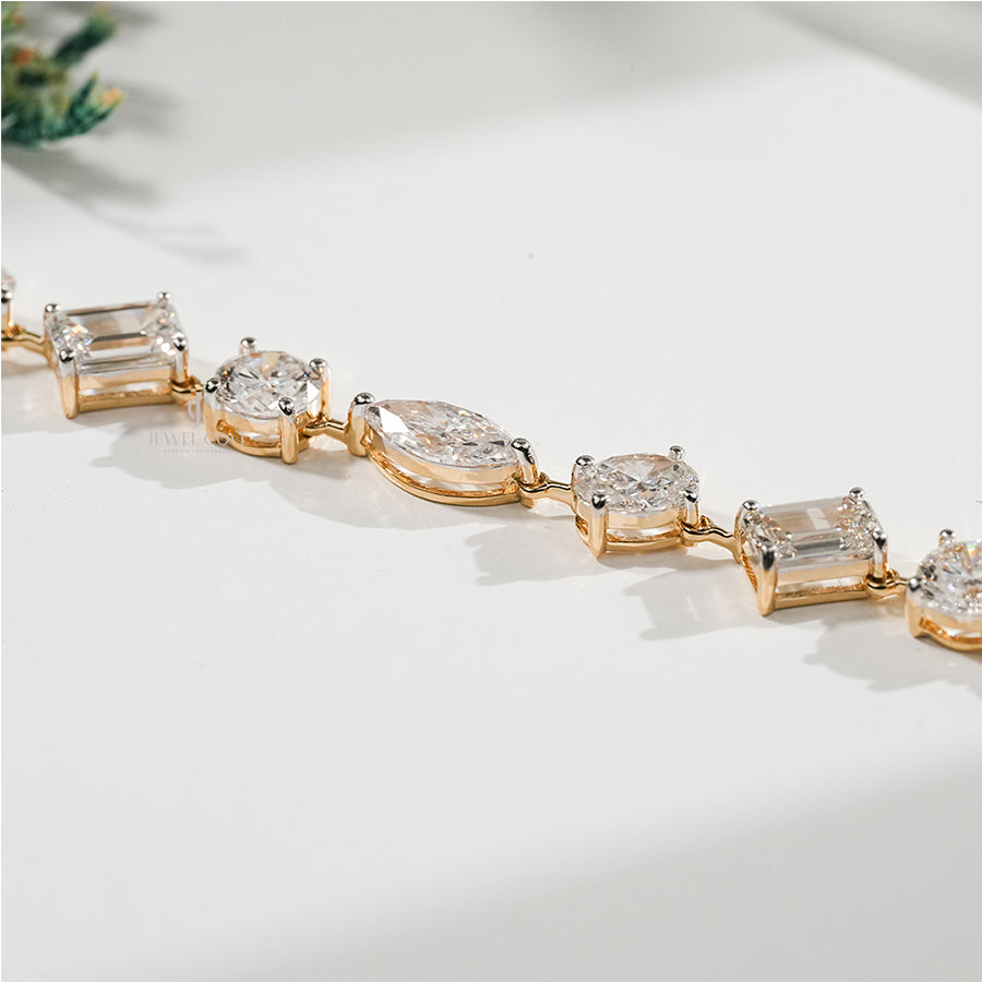 11ctw Multi-Cut Lab Diamond Necklace in 10K | E-F Color | VVS- VS Clarity | Rose Gold 10K | IGI Certified