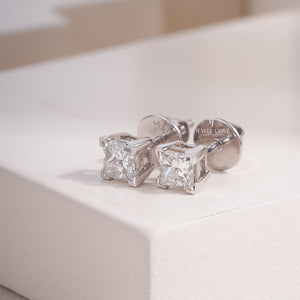 1CTW Princess Lab Grown Solitaire Studs | EF Color | VVS-VS Clarity | IGI Certified