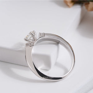 Round Solitaire 0.52tcw Moissanite Wedding Band | IGI Certified | E-F Color | VVS- VS Clarity