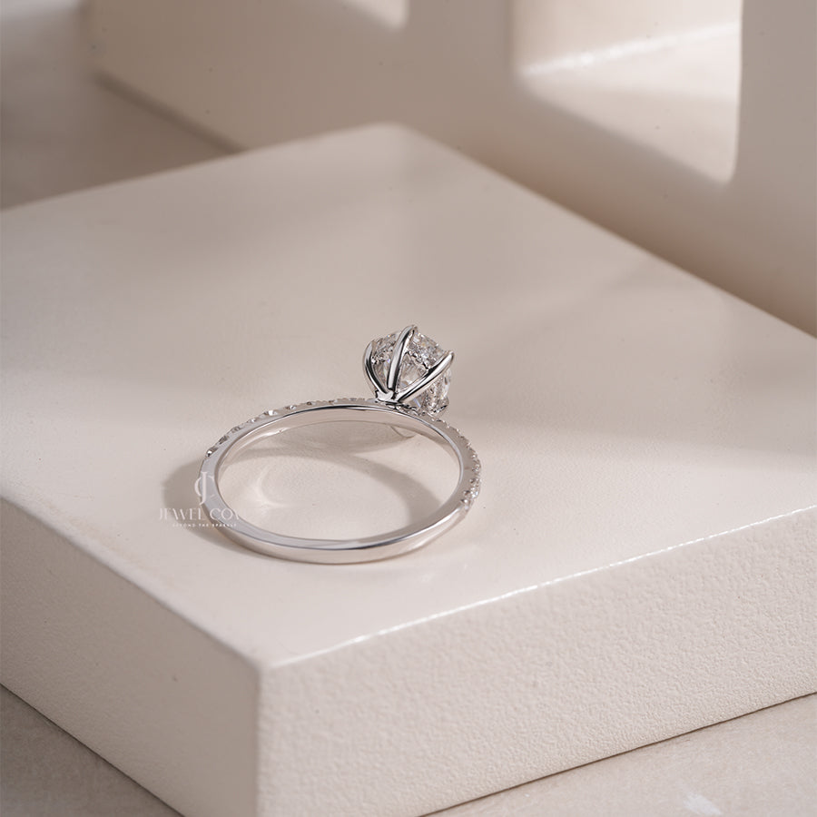 Pear Lab Grown Pave Eternity Band Ring | IGI Certified Diamond Ring For Her
