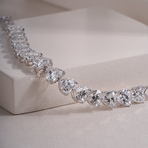 18k Gold Heart Moissanite Diamond Tennis Bracelet | IGI Certified Bracelet