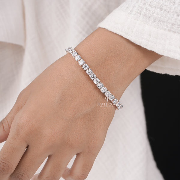 10K Rose Gold Round Tennis Bracelet | Lab Grown Diamond Jewellery | EF Color | VVS-VS Clarity | IGI Certificate