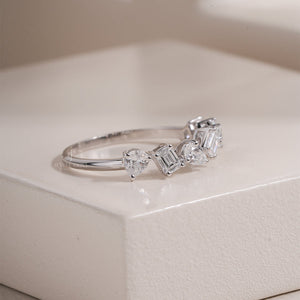 0.75ctw Multi Cuts Moissanite Diamond Band for Women | IGI Certified
