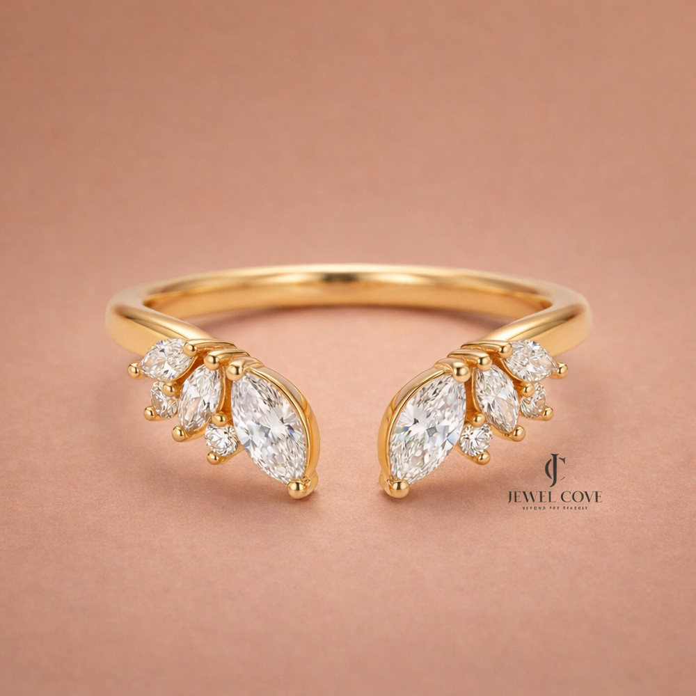 2CT Oval Solitaire Lab Grown Stack Marquise Wing Bridal Ring Set | IGI Certified
