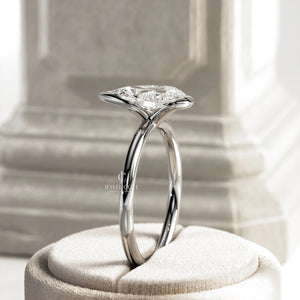 2 CT Pear Moissanite diamond IGI Certified ring | Bezel Setting | IGI Certified | Solitaire Ring
