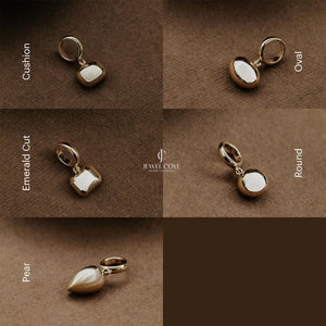 Georgian Collet Set Pendent Charms Lab Grown Pendent | Bezel Protect Prong Setting | IGI Certified | E-F Color