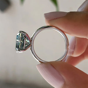 Cyan Blue Cushion Cut Lab Grown Solitaire Ring | IGI Certified | 14K White Gold | Solitaire Ring For Women