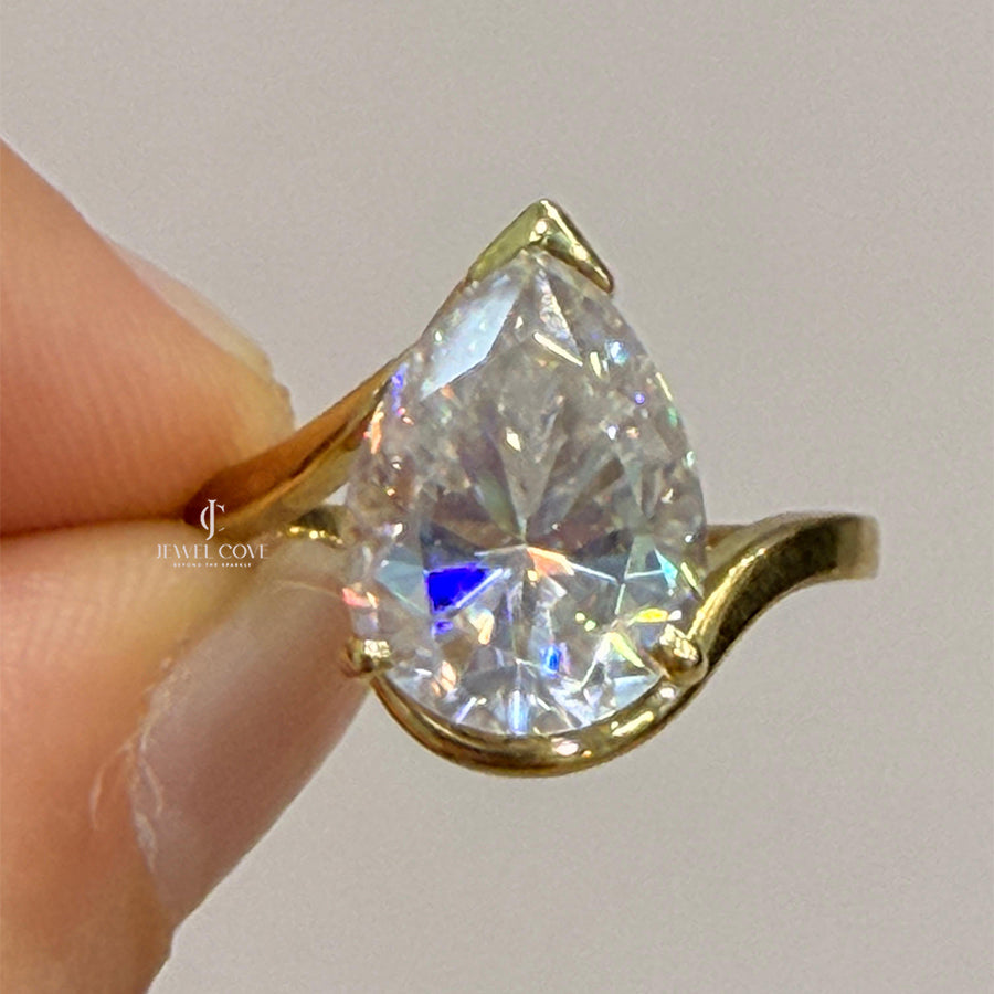 3.5CT Split Shank Pear Lab Grown Engagement Ring | Lab Grown Diamonds | GRA Certified