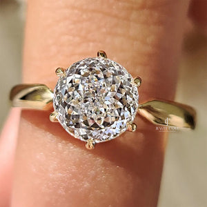 Portuguese Cut Diamond Ring With Tulip Setting | Lab Grown Diamond | solitaire ring | IGI Certified