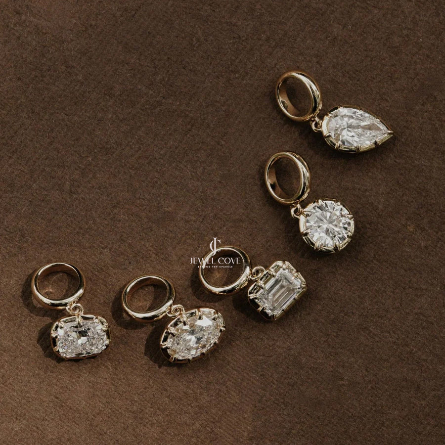 Georgian Collet Set Pendent Charms Lab Grown Pendent | Bezel Protect Prong Setting | IGI Certified | E-F Color