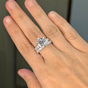3.5CT Round Lab Grown Diamond IGI Certified Ring | Bridal Set Ring | Ring For Engagement