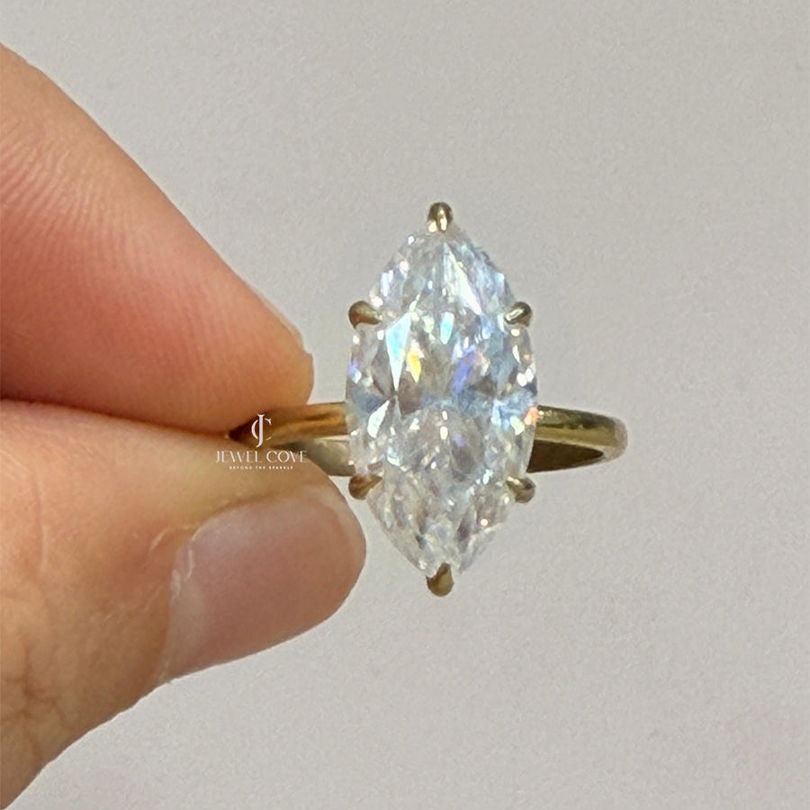 4CT Marquise Solitaire Engagement Ring |  Lab Grown Diamonds | IGI Certificate