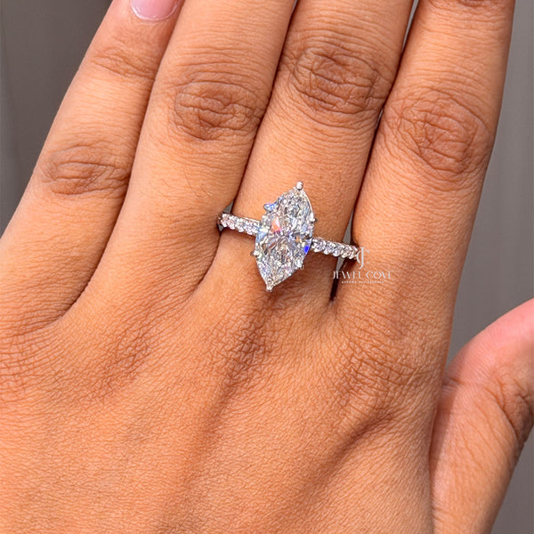 Marquise Stackable Diamond Ring | Engagement Ring | Lab Grown Diamonds | IGI Certified
