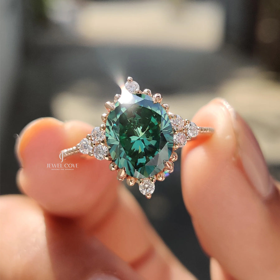 Oval Shaped Engagement Ring In Muse Style | Lab Grown Diamonds | IGI Certified
