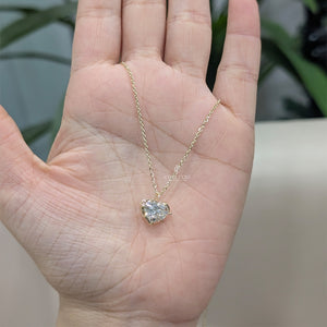2CT Heart Georgian Collet Set Lab Grown Pendent | Bezel Protect Prong Setting (Only Pendent)