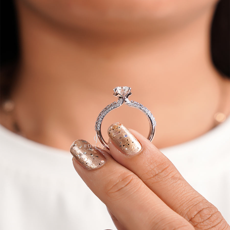 Round Lab Diamond Ring For Women | Valentine Gift | Lab Grown Diamonds | IGI Certified