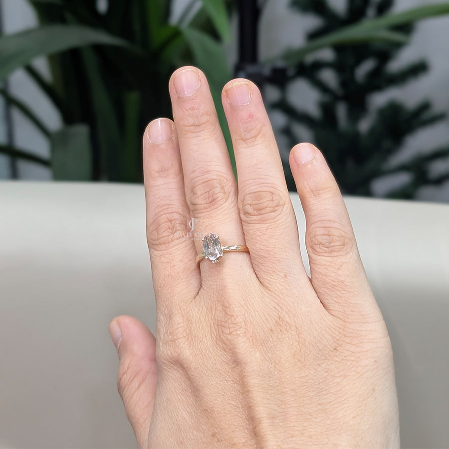 Champagne Old Mine Oval Lab Grown IGI Certified Ring