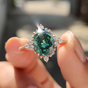 Oval Shaped Engagement Ring In Muse Style | Lab Grown Diamonds | IGI Certified