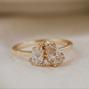 Toi et Moi 1.00 CT Pear Moissanite Diamond Ring | IGI Certified | Two Stone Ring