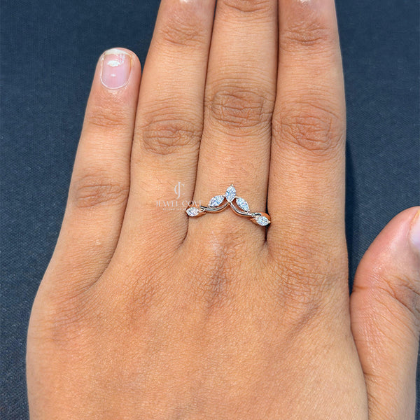 Marquise Diamond Wedding Band | Matching Ring | Lab Grown Diamonds | IGI Certified