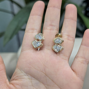 18K Heart Lab Grown Diamond Hanging Earrings For Her | IGI Certified