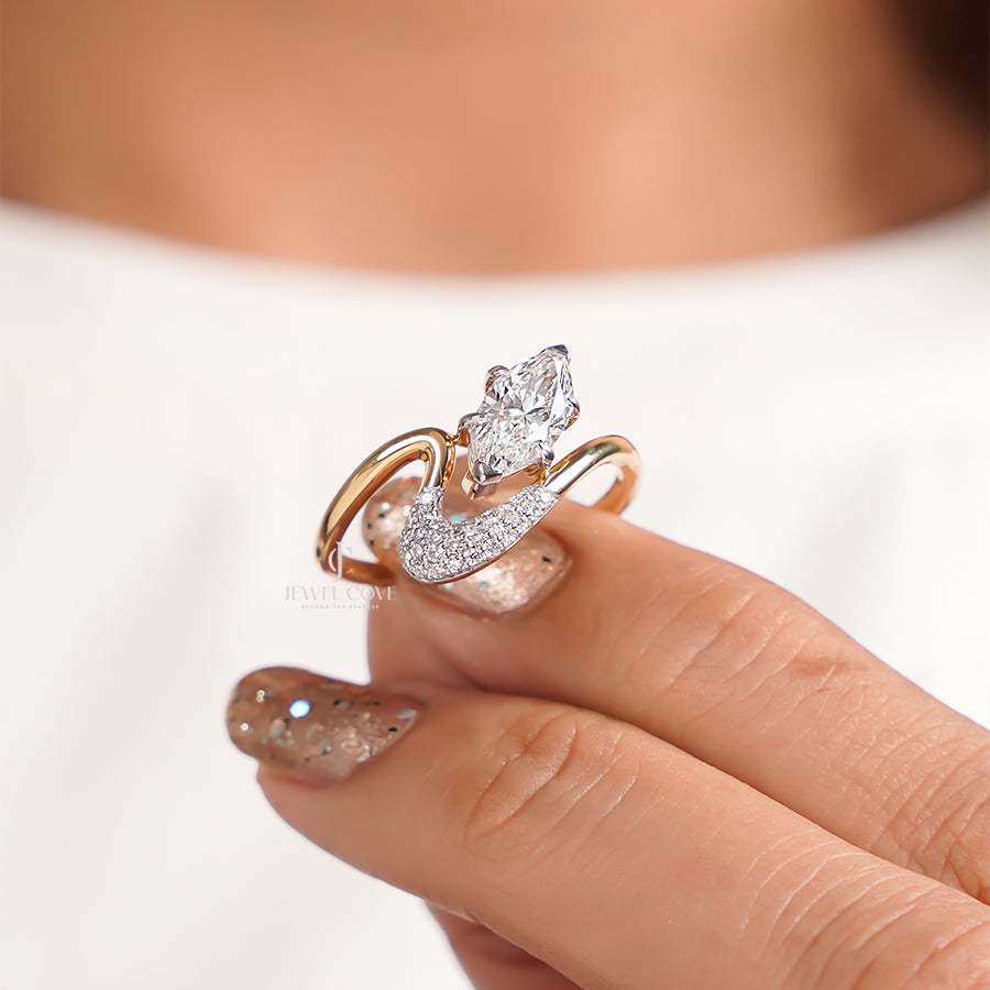 1CT Marquise Lab Diamond Ring For Women | Lab Grown Diamonds | IGI Certified