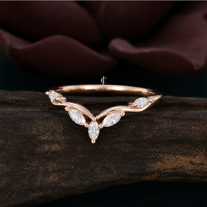Marquise Matching stackable wedding Delicate Band | Lab Grown Diamonds | IGI Certified