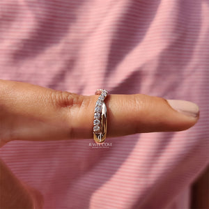Accented Curved Wedding Band With Round Cut |  Lab Grown Diamonds | IGI Certified | E-F Color