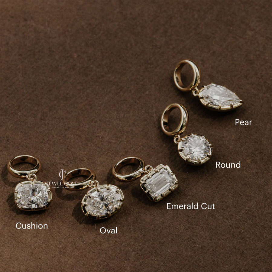 Georgian Collet Set Pendent Charms Lab Grown Pendent | Bezel Protect Prong Setting | IGI Certified | E-F Color