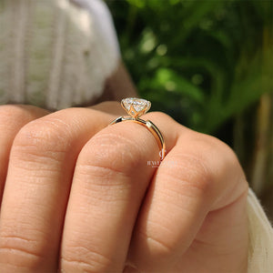 Portuguese Cut Diamond Ring With Tulip Setting | Lab Grown Diamond | solitaire ring | IGI Certified