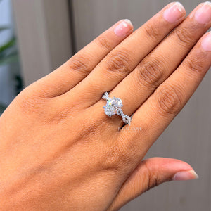 Oval Split Shank Lab Diamond Engagement Ring | IGI Certified