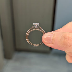0.40 CT Round Diamond Ring, Cathedral Setting Engagement Ring | Lab Grown Diamonds | IGI Certified
