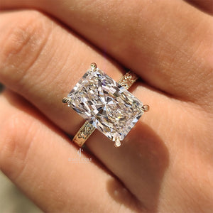5CT Radiant Engagement Ring with Engraved Shank | Lab Grown Diamonds | IGI Certified