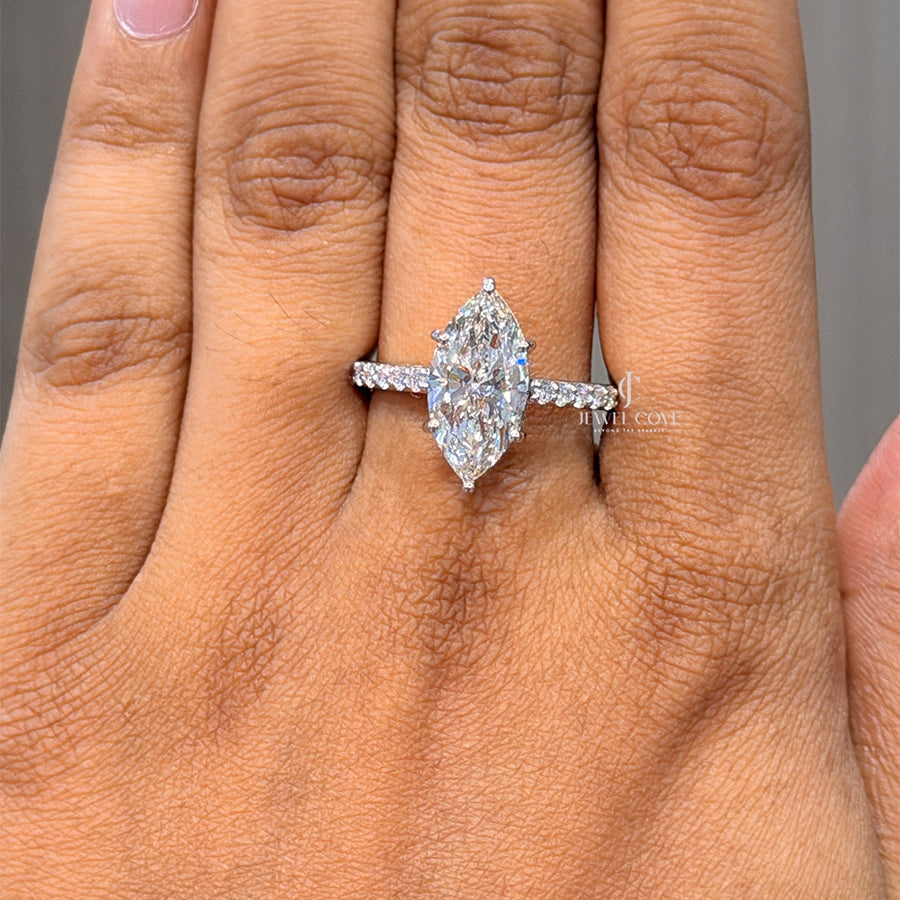 Marquise Stackable Diamond Ring | Engagement Ring | Lab Grown Diamonds | IGI Certified