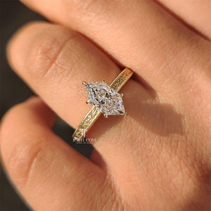 1CT Dutch Marquise Ring in Milgrain Setting | Moissanite Diamonds | GRA Certified