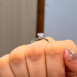 Pear Solitaire Lab Grown Diamonds Thin Band | IGI Certified | E-F Color
