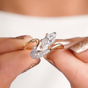 1CT Marquise Lab Diamond Ring For Women | Lab Grown Diamonds | IGI Certified