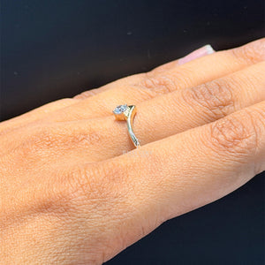 V-Chevron Round Diamond Ring For Daily Wear Ring | Lab Grown Diamonds | IGI Certified