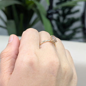 Champagne Old Mine Oval Lab Grown IGI Certified Ring