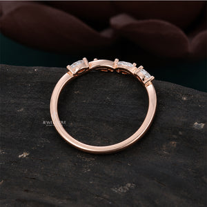Marquise Matching stackable wedding Delicate Band | Lab Grown Diamonds | IGI Certified