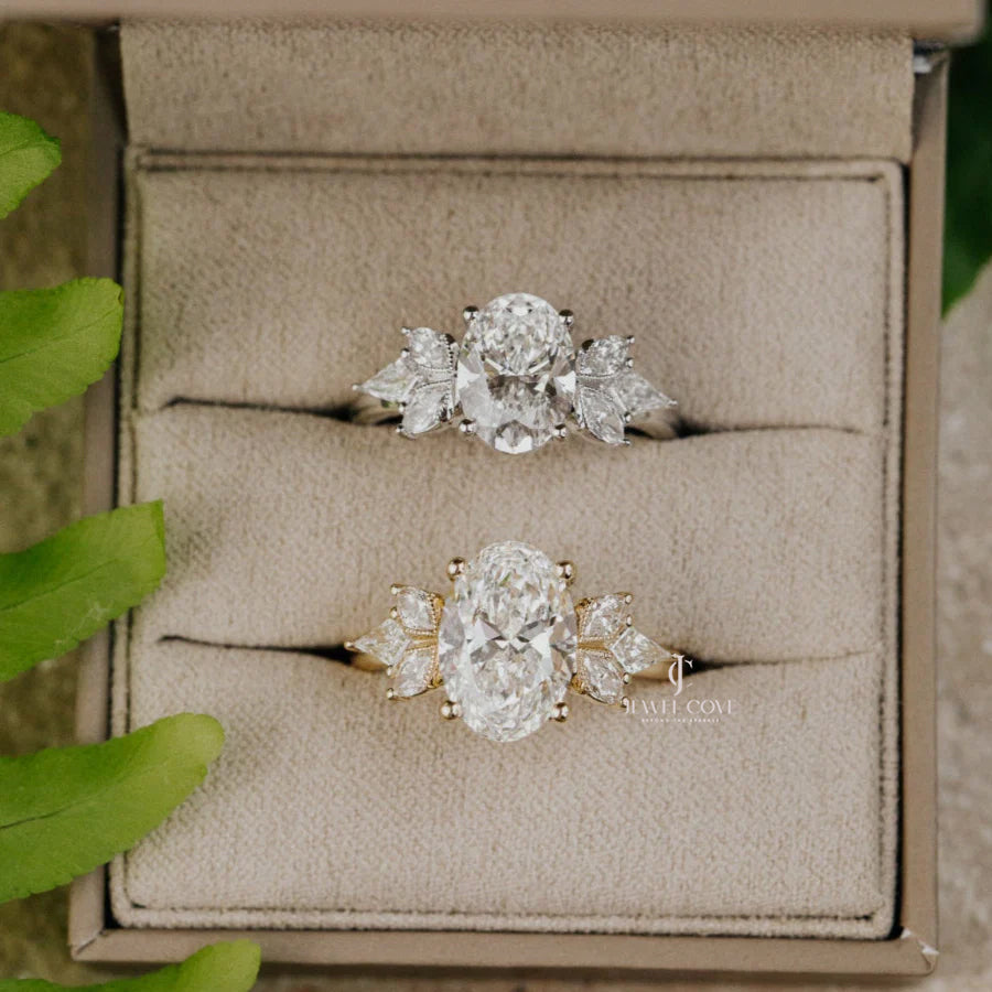 Oval Vintage Engagement Ring | IGI Certified | Moissanite | EF Color